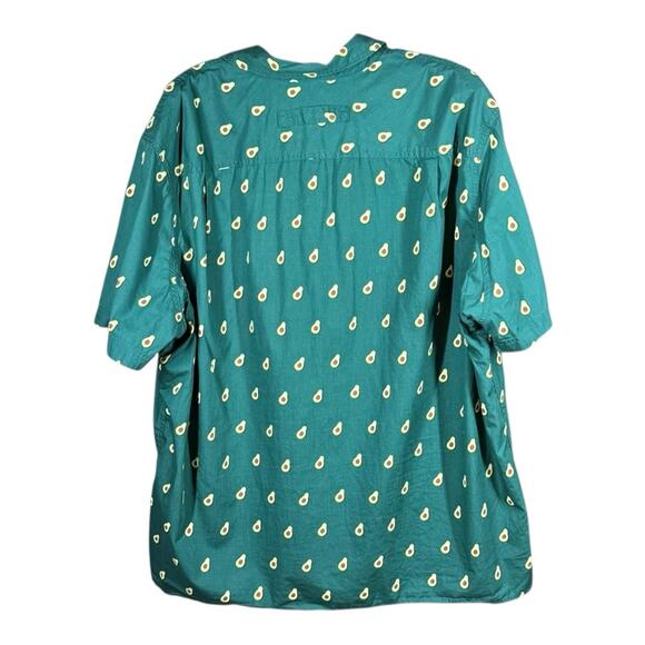 Duluth Trading Co. Avocado Print Short Sleeve Button Up Shirt - Picture 2 of 3